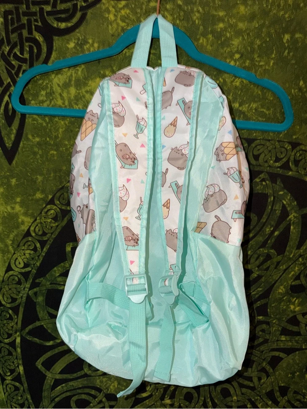 Pusheen Mint Green Skateboard & Ice Cream Print Backpack